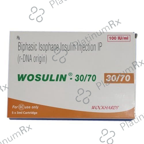 Wosulin 30/70 (100 IU/ml) Cartridge / Injection 5X3ml