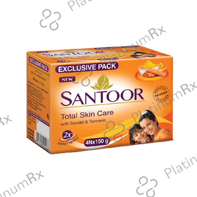 Santoor Total Skin Care with Sandal & Turmeric Soap (150gm Each)
