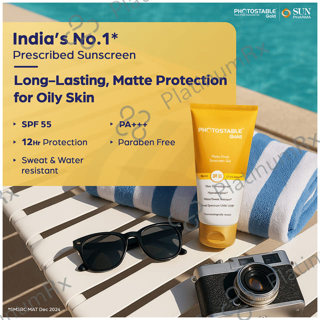 Photostable Gold Sunscreen SPF 55 Gel 50gm