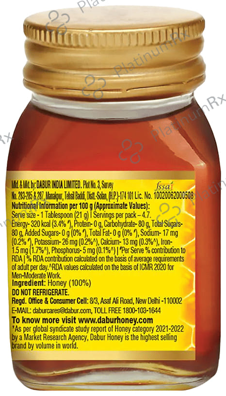 Dabur Honey With No Sugar 100gm