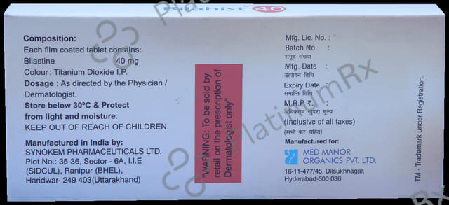 Bilahist 40mg Tablet 10s