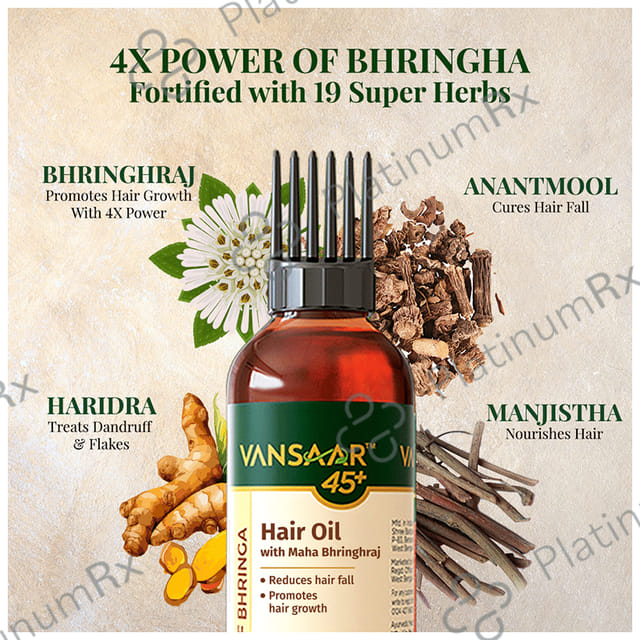 Vansaar Maha Bhringraj Oil 1st Clinically Proven for Hairfall Control 200 ml
