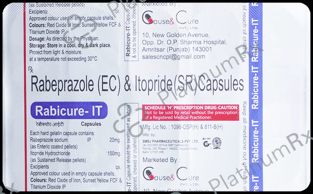Rabicure IT 20mg/150mg Capsule 10 capsules Capsule Cause & Cure Pvt Ltd