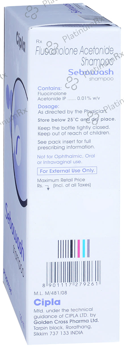 Sebowash 0.01% Shampoo 125ml