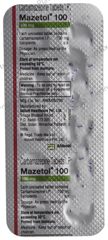 Mazetol 100mg Tablet 10s