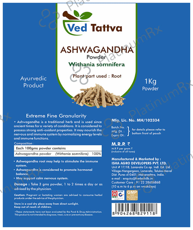 Ved Tattva Ashwagandha Withania Somnifera Powder