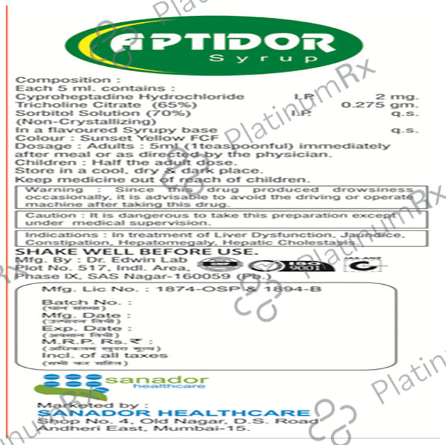 Aptidor Syrup Pineapple