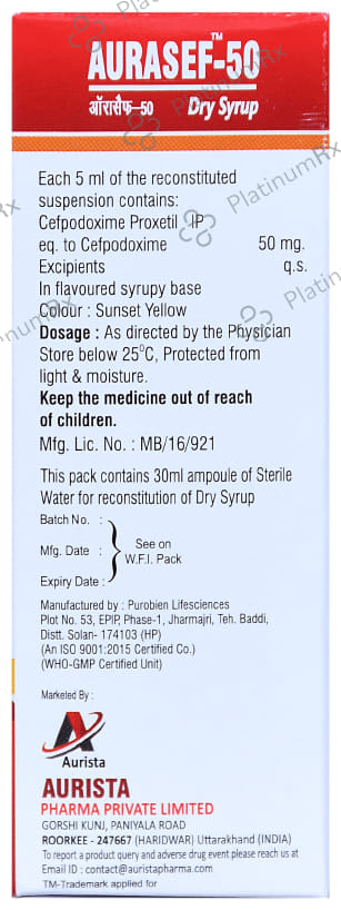 Aurasef 50 Dry Syrup
