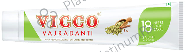 Vicco Vajradanti Ayurvedic Medicine for Healthy Gums and Teeth - Saunf 80 gm