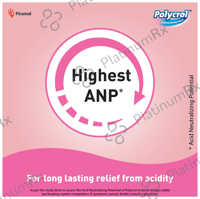 Polycrol Antacid Antigas Tablet (15 Each) Mint 3 strips