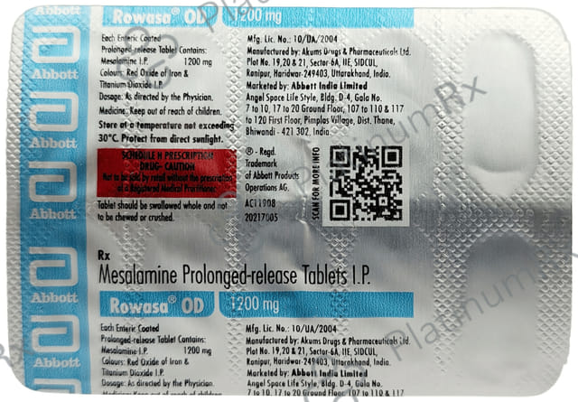 Rowasa OD 1200mg Tablet 10s