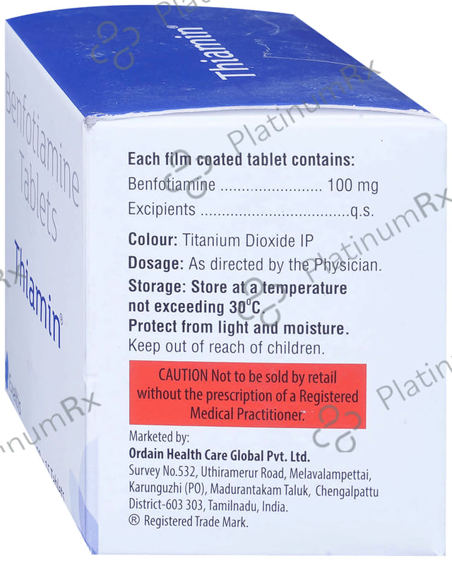 Thiamin 100mg Tablet 15s