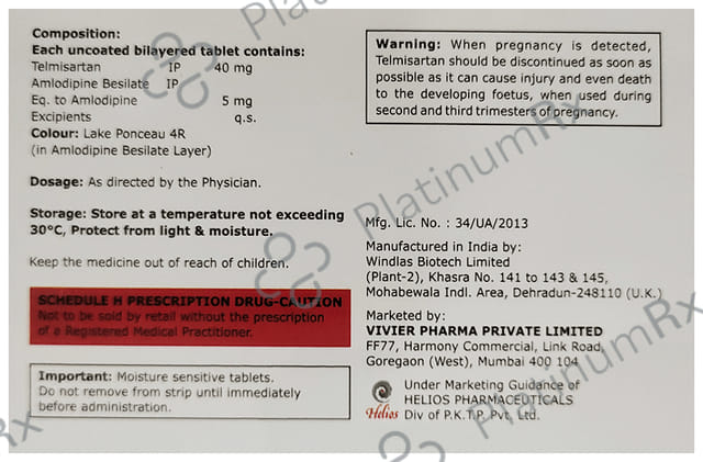 Telismart AM 40mg/5mg Tablet