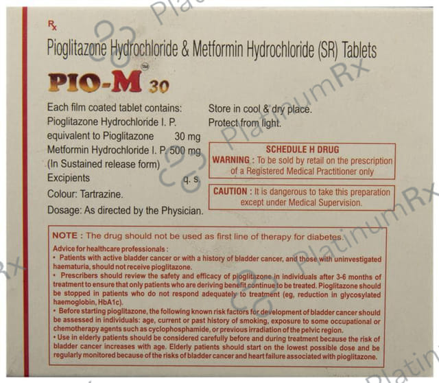 Pio M 30/500mg Tablet SR 15s