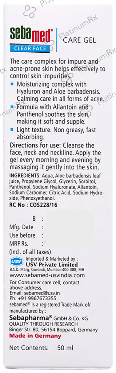 Sebamed Clear Face Care Gel 50ml