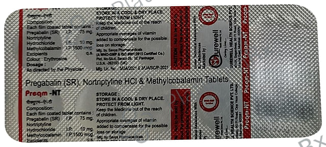 Preqm NT 75mg/10mg/1500mcg Tablet