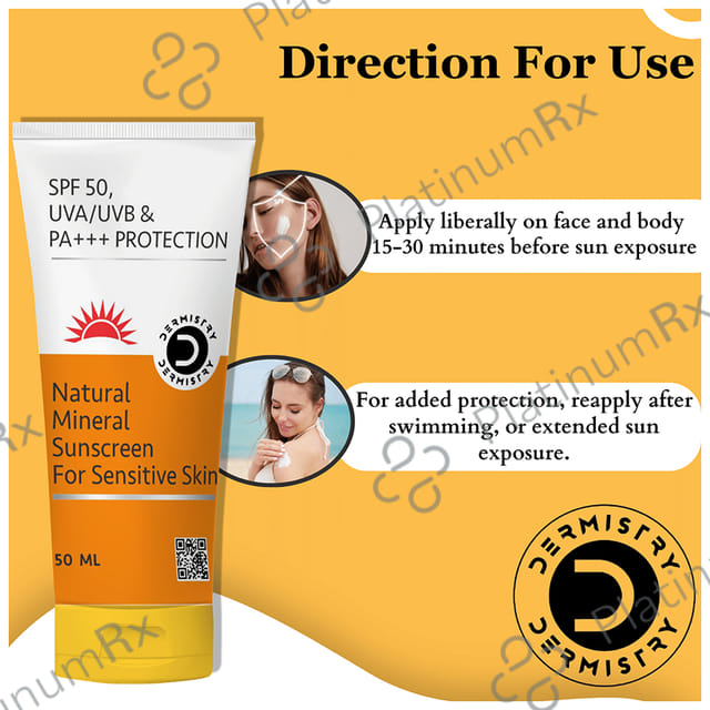 Dermistry Natural Mineral Based Sunscreen SPF 50 Cream 50ml