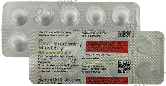 Etilaam 0.5mg Tablet MD