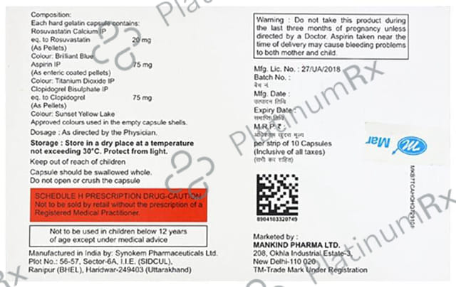 Lipirose Gold 20/75/75mg Capsule 10s