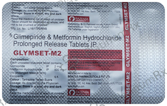 Glymset M2/500mg Tablet PR 10s