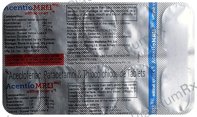 Acentio MR 4/100/325mg New Tablet 10s