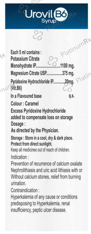 Urovil B6 Syrup Orange Sugar Free 200ml