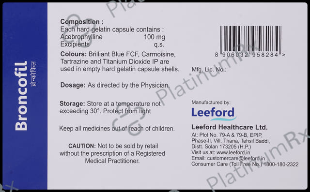 Broncofil 100mg Capsule 10s