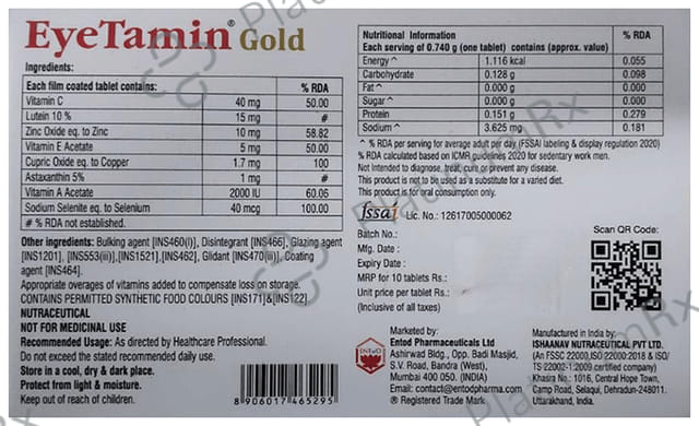 Eyetamin Gold Tablet 10s