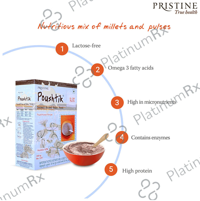 Pristine Poushtik Cereal Based Baby Food with 15% Protein (6 24 Months) 300gm