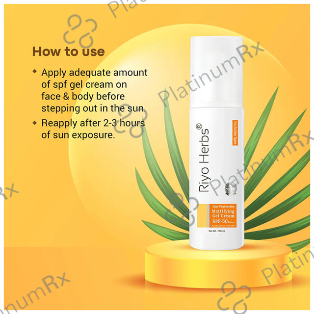 Riyo Herbs Sun Protection Mattifying Gel SPF 50 PA+++ Cream 100ml