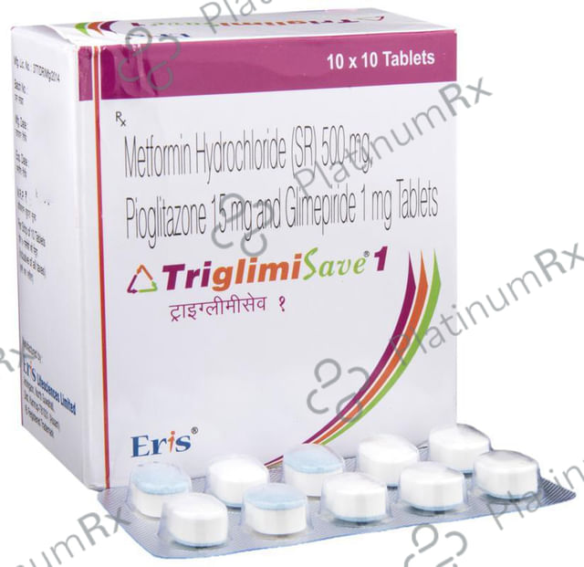 Triglimisave 1/500/15mg Tablet SR 10s