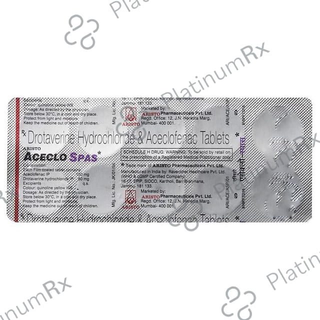 Aceclo Spas 100/80mg Tablet 10s