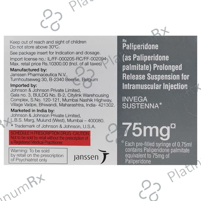 Invega Sustenna 75mg Injection