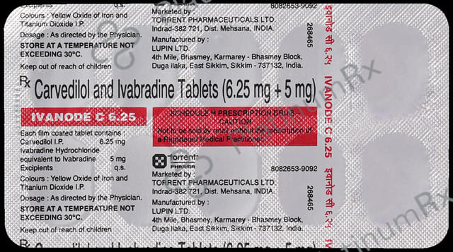 Ivanode C 6.25/5mg Tablet 10s