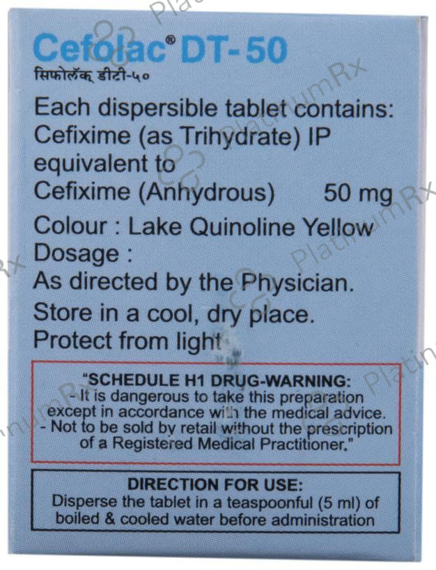 Cefolac DT 50mg Tablet 10s