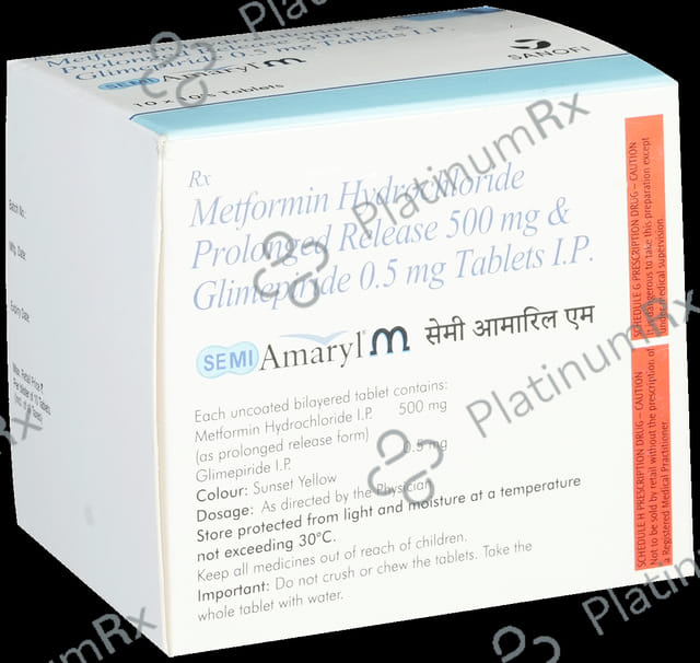 Semi Amaryl M 0.5/500mg Tablet PR 10s