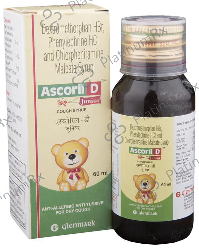 Ascoril D Junior 2/10/5mg Cough Syrup 60ml