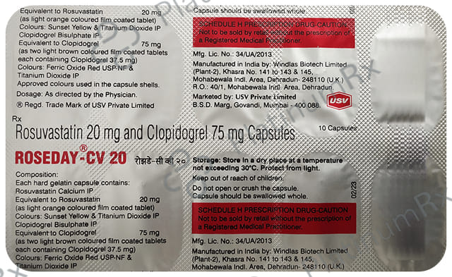 Roseday CV 20/75mg Capsule 10s