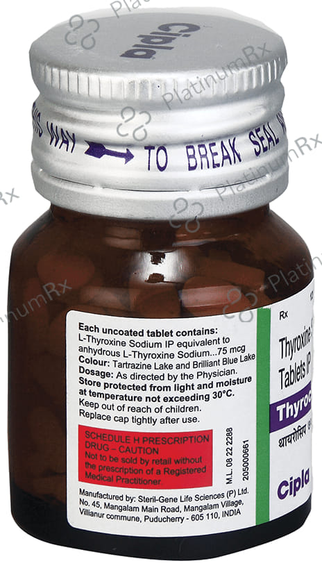 Thyrocip 75mcg Tablet