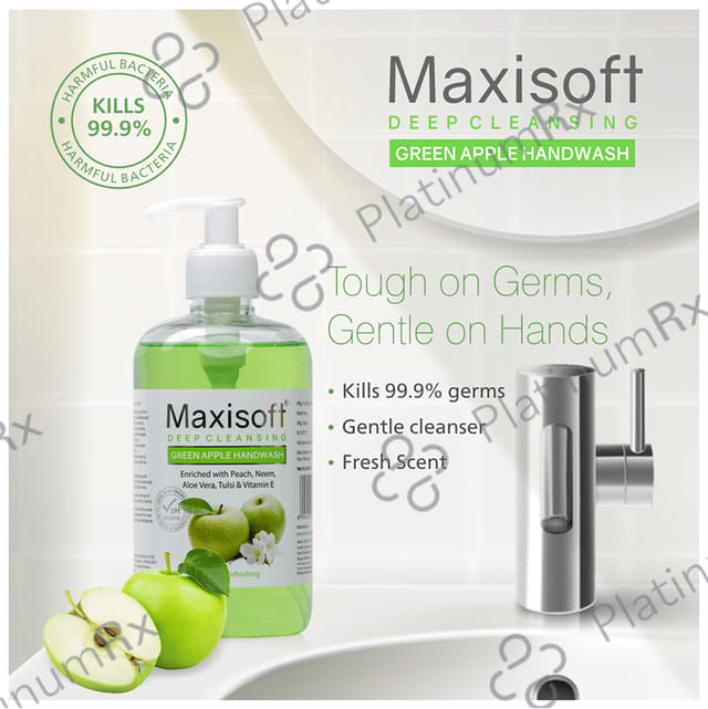 Maxisoft Deep Cleansing Green Apple Hand Wash (500ml Each) 1 Bottle