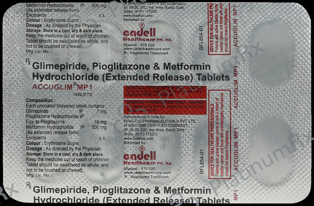 Accuglim MP 1/500/15mg Tablet 10s