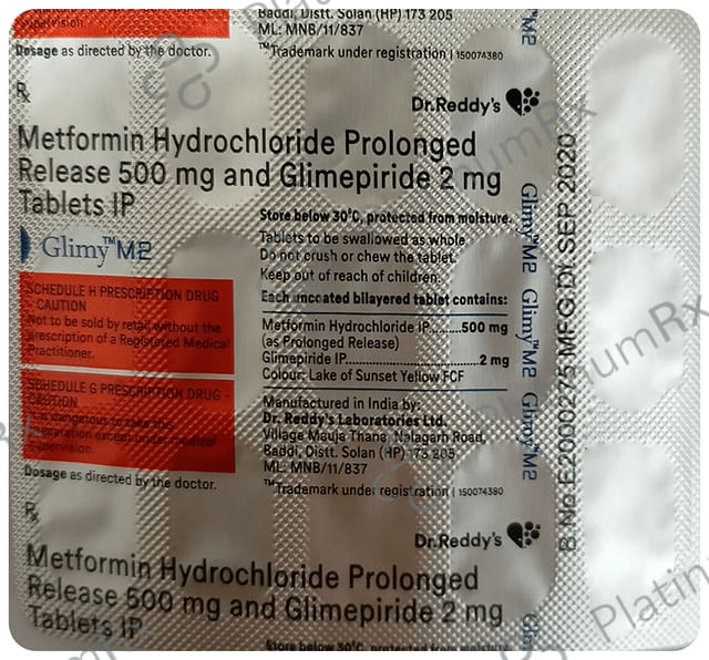 Glimy M 2 2/500mg Tablet PR 15s