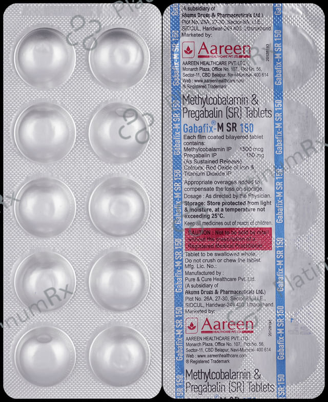 Gabafix M 150mg/1500mcg Tablet SR 10s