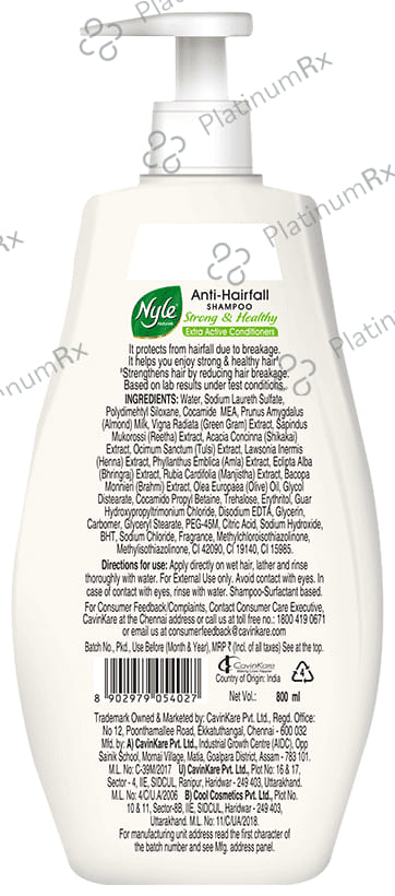 Nyle Natural Anti-Hairfall Shampoo Strong & Healthy 800 ml