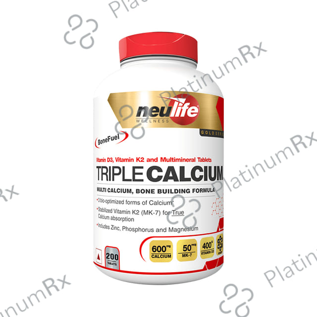 Neulife Triple Calcium Vitamin D3 Vitamin K2 & Multimineral Tablet 200s