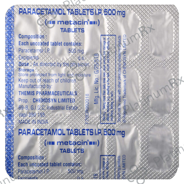 Metacin 500mg Tablet 15s