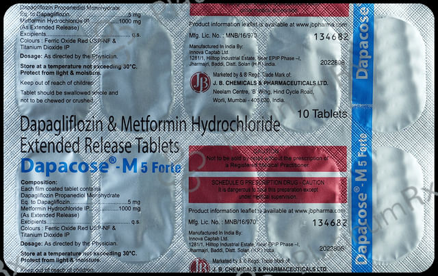 Dapacose M 5/1000mg Forte Tablet ER 10s