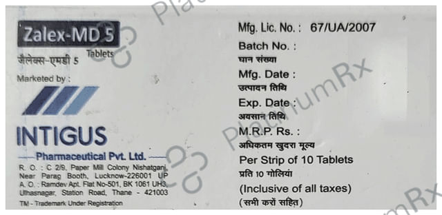 Zalex 5mg Tablet MD