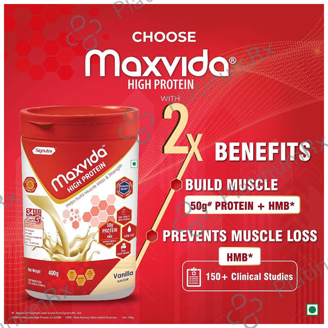 Maxvida High Protein Vanilla Flavour Powder 400gm