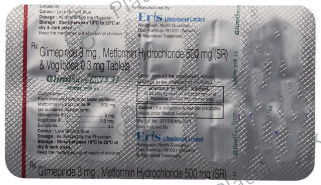 Glimisave MV 3/500/0.3mg Tablet SR 10s